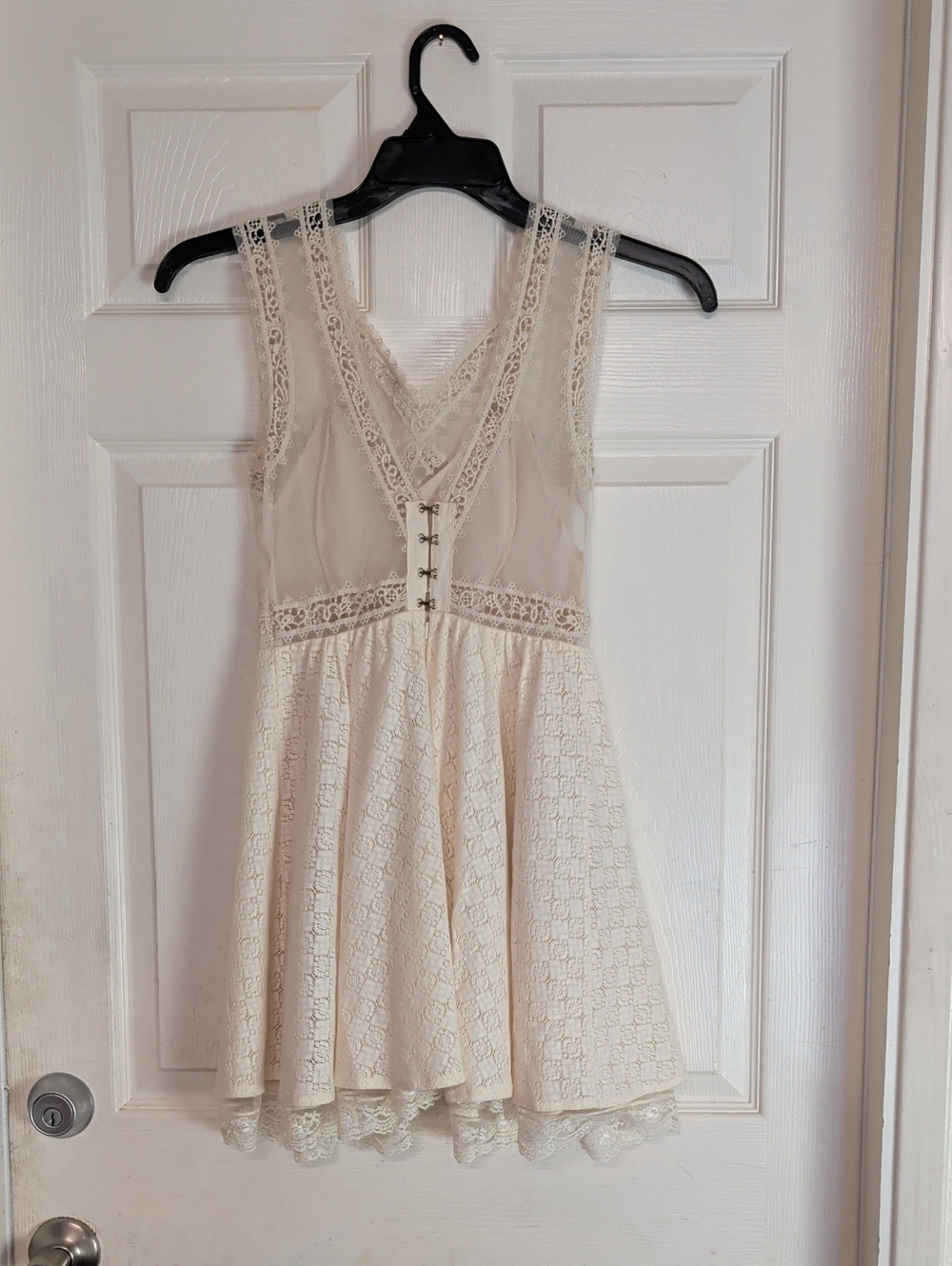 Free People Cream Lace Mini Dress Women Small - Picture 6 of 6